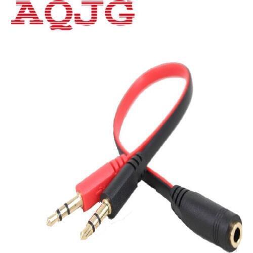 3.5mm 1 Female to 2 male Headphone Earphone Audio Cable Micphone Splitter Adapter Connected Cord to Laptop PC