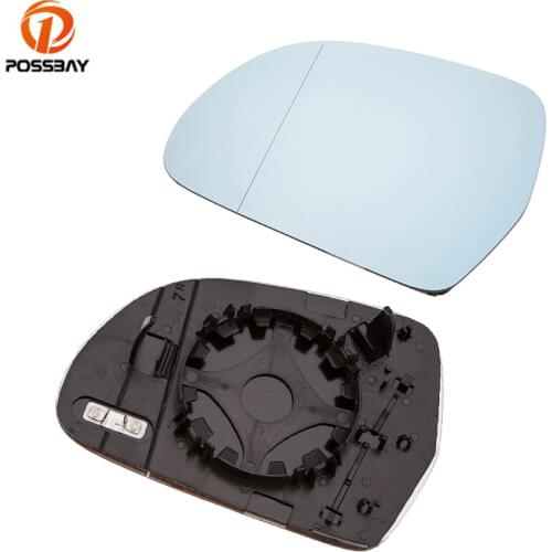 POSSBAY Car Rearview Wing Mirror Glass Heated Back Plate Blue Glass 8K0857535F 8K0857536F for Audi A4 S4 B8 A5 S5 2008-2009