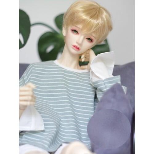 BJD baby shirt top false two shirt sleeve striped T-shirt for6 mins 4 mins 3 mins pu-su SD17 size doll clothing accessories