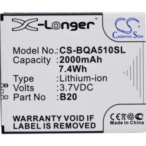 Cameron Sino 2000mAh battery for BQ Aquaris 5.0 HD Part Number BQ B20 Mobile, SmartPhone Battery