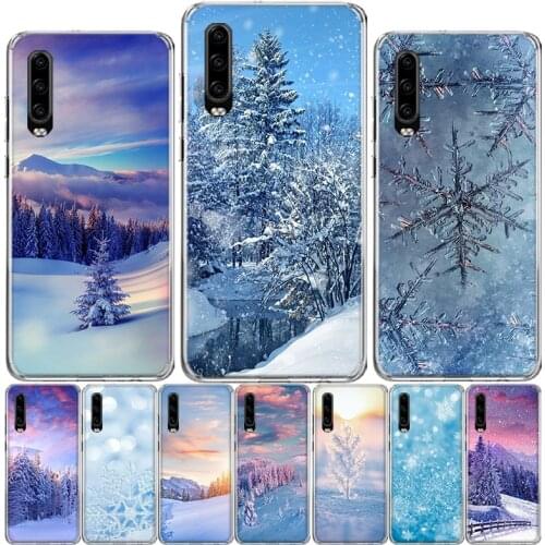 Landscape Winter Light Snow Luxury Phone Case For Huawei P40 P30 P20 P10 Mate 10 20 30 Lite Pro P Smart Z Plus 2019 Cover Shell