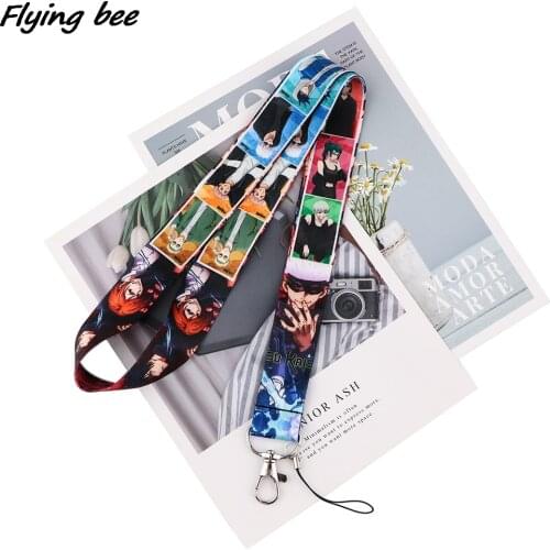 Flyingbee Cool Anime Boy Lanyards ID Badge Holder ID Card Pass Mobile Phone Straps Badge Key Holder Keychain For Child Fan X1778