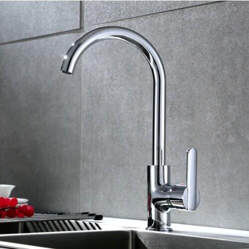 Chrome Brass Kitchen Faucets 360 Degree Rotation Kitchen Faucets Hot And Cold Water Mixer Taps Deck Mounted