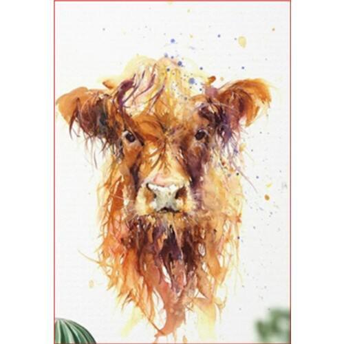Painting By Numbers DIY Dropshipping Big size A messy cow Animal Canvas Room Decoration Art picture Child Gift