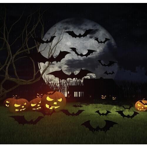 Halloween Bat Black Vinyl Stickers Window Decorations Spooky Party Kids Rooms Home Dec Diy Halloween Decorations Mural Art 2
