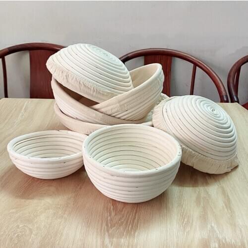 Round Natural Rattan Bread Basket Fermentation Banneton Dough Wicker Rattan Mass Proofing Proving Baskets DIY Baking Tool