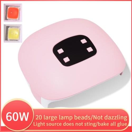 60W Manicure Lamp Dual Light Source Lamp Beads Manicure Phototherapy Machine USB Type Quick Dry Nail Lamp Uv Led Professionele