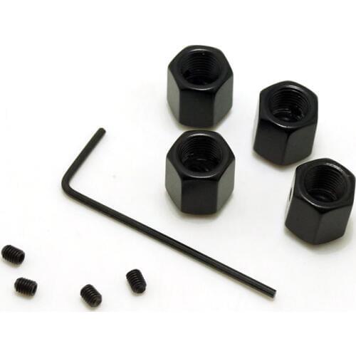 MOTOBOTS 400Pcs=100set Cool Black Car Caps Anti-Theft Locking Tire air valve caps For Mixed LOGO Order #FD-4759