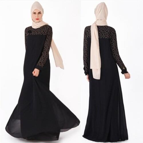 Muslim Abayas for Women Dubai Long Moslim Dress Lace Clothes Islamic Chilaba Mujer Large Swing Marokkaanse Kaftan Namaz Elbisesi