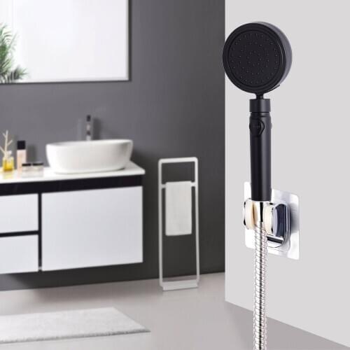 Luxury ABS Plastic Multicolor High Pressure Water Saving SPA 360 Degree Swivil Bathroom Black Hand Shower Head With Stop Button