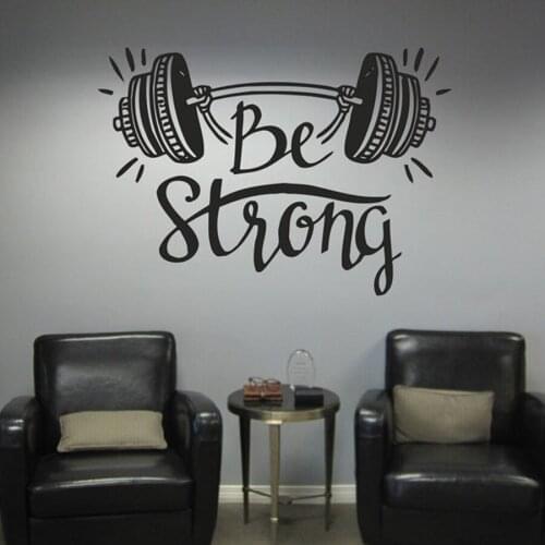Be Strong Fitness Wall Decal Bedroom Home Decor Weightlifting Workout Sport Bodybuilding Gym Vinyl Wall Sticker Removable