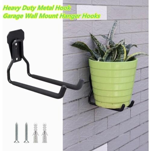 Wall-mounted Iron Storage Hooks Home Garage Bicycle Hanger Hanging Garden Tools Organizer Rack