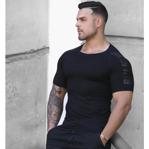 2021 New large-type Men Compression T-shirt men Sports Skinny casual Shirt Male Gyms Running T-shirt Fitness Sports men t-shirts