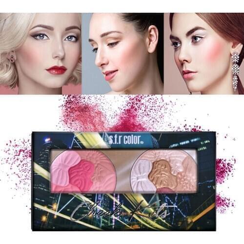 2021 New Natural Makeup Matte Blusher Highlighter Powder Face Blush Palette Petal Contour Cheek Rouge Make Up