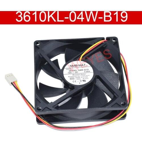 Original For NMB 3610KL-04W-B19 DC12V 0.08A 92 * 92 * 25mm Three Lines Cooling Fan
