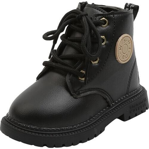 2021 Autumn and Winter New British Style Childrens Martin Boots Girls Non-slip Fashion Boots Baby Fashion Single Boots 21-30