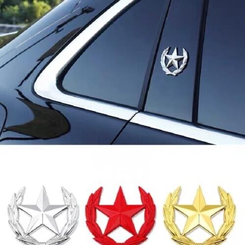 Pentagram Metal Car Sticker Logo Emblem Badge Car Styling Sticker For Universal Cars Motorcycle Decorative Accessories