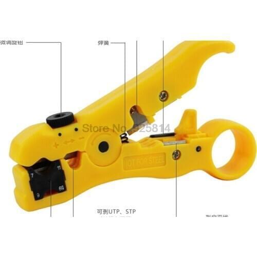 By dhl or ems 200pcs Network Cable Stripper RJ59/11/7/6 Stripping knife Multifuction Cable stripping crimping tool