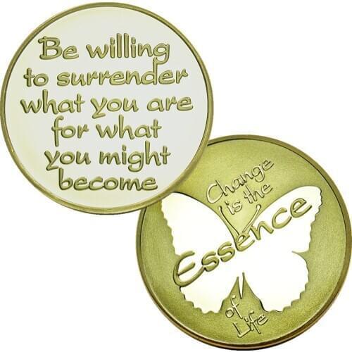 Beautiful Gold Plated Butterfly Coin Animal Souvenir Coins Change Is The Essence of Life Collection Gifts