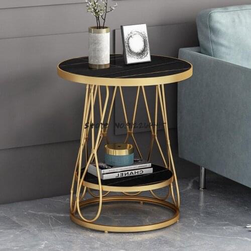 Balcony Light Luxury Marble Tea Table Living Room Simple Net Red Bedside Table Sofa Side Cabinet Corner Table Mini