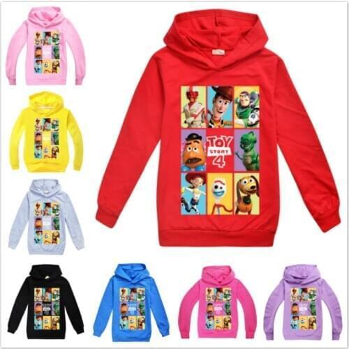Cartoon Pixar Toy Story 4 Buzz Woody Print Baby Boy Hoodies Children Long Sleeve T Shirt Fashion Kid Sweatshirts Clothes Top Tee
