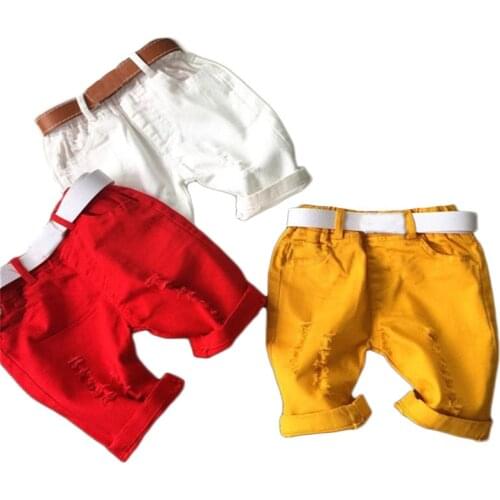 Boys Girls Summer Casual Denim Shorts New Design Children Cotton Shorts Solid Color Toddler Pants Kids Clothes Infant baby Short