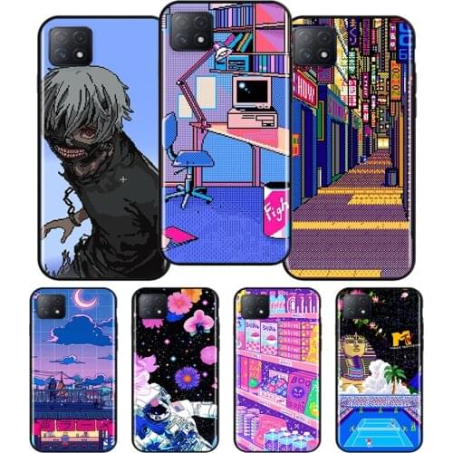 Retro trend pixel world Silicone For OPPO AX7 A1K A94 A93 A92S A73 A72 A53S A52 A32 A31 A12E A11X A9 A5 2020 Soft Phone Case