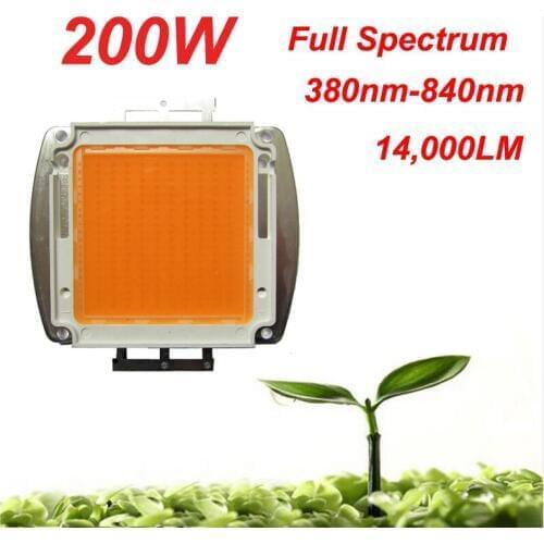 1PCS BridgeLux Square Base 200W 32-36V Full Spectrum 380nm~840nm SMD LED Grow Chip Bulb Light Lamp For Plant Grow