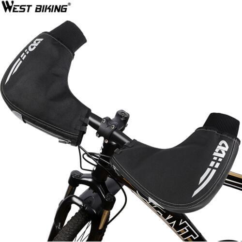WEST BIKING Bicycle Handlebar Gloves Winter Thermal Warm Cycling Bar Gloves Mitts Men Women Windproof MTB Bike Gloves