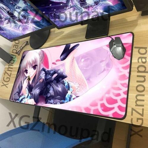 XGZ Cartoon Cute Loli Large Gaming Mouse Pad Black Lock Edge Computer Desk Mat Rubber Non-slip Custom Personalized Carpet Xxl