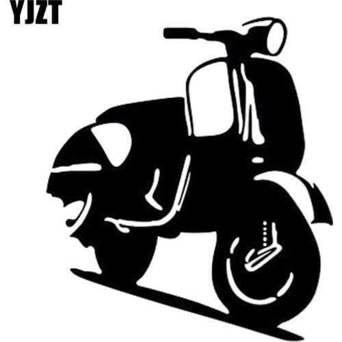 YJZT 14.4CM*16.2CM MOPED SCOOTER Fashion Motorcycle Vinyl Car Sticker Black/Silver C31-0230