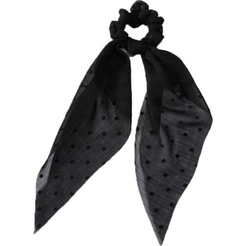 New Long Tailing Hair Rope Girls Daily All-Match Elastic Hair Scarf Ponytail Solid Hair Tie Woman Elastic Hair Bands Headwear