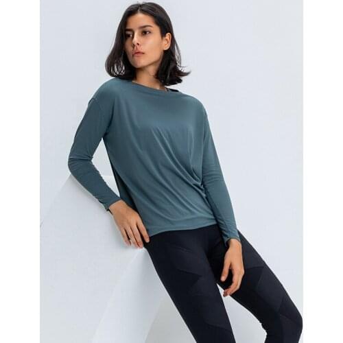 Yoga Shirts Women Long Sleeve Autumn Winter 2021 New Nude Relaxed Versatile Fitness Solid Tops T-Shirts