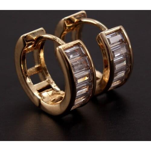 MHS.SUN new arrival fashion cubic zircon women hoop earrings gold color elegant cz crystal earrings for wedding party jewelry