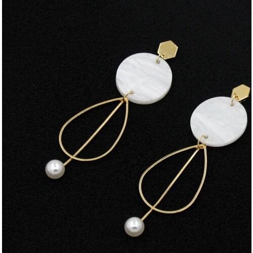 VONNOR Drop Earrings for Women Fashion Jewelry Alloy Earrings Hanging Imitation Shell Pendant Earrings Wholesale