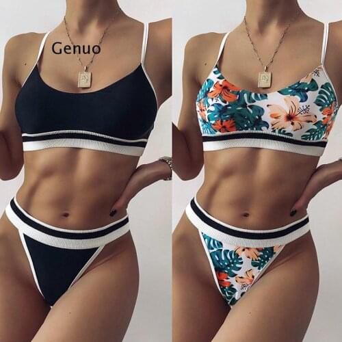 Womens Swimwear 2021 Print Sport Push Up Bikinis Sexy Swimsuits Beach Wear Bathing Suit