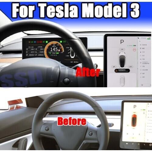 LCD HUD Dash Board Speed Meter Driver Display Monitor For Tesla Model 3 Model3 M3 Update Original Car Driving Information LCD