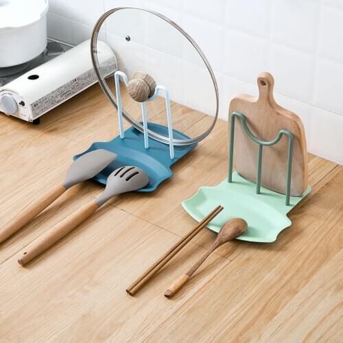 1pc Kitchen Pot Cover Shelf Plastic Spoon Cookers Holder Pot Lids Pot Pan Cover Storage Rack Drainer Kitchen Organizer