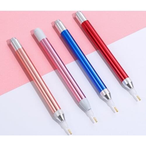 1PC New Lighting Crystal Diamond Point Led Drill Pen Embroidery Cross Stitch DIY Art Crafts Painting Tool Sewing Accessories