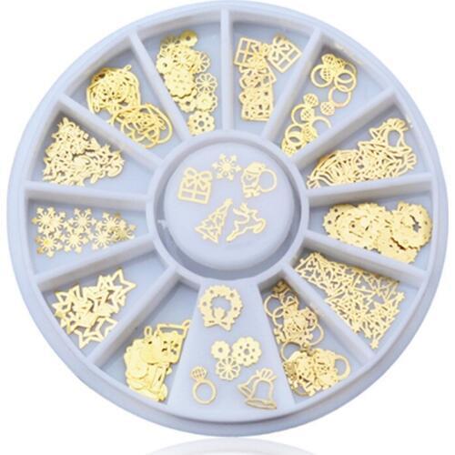 MAKARTT Christmas Nail Sticker Snowflake Santa Tree Nail Art DIY Metallic False Tips Nail Art Decorations 10pcs/lot D0882X