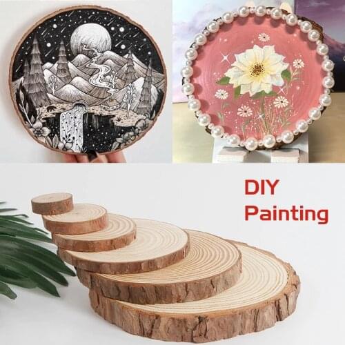 2-14cm Thick 10PCS Wood Slices Painting Round Wood Chips Decor DIY Handmade Home Decoration Photograghy Props dried flower