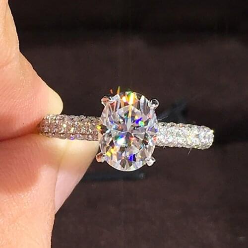 10K Au417 White Gold Women Ring Moissanite Diamonds 1 2 3 4 5 Carat Oval Luxury Wedding Party Engagement Anniversary Ring Trendy