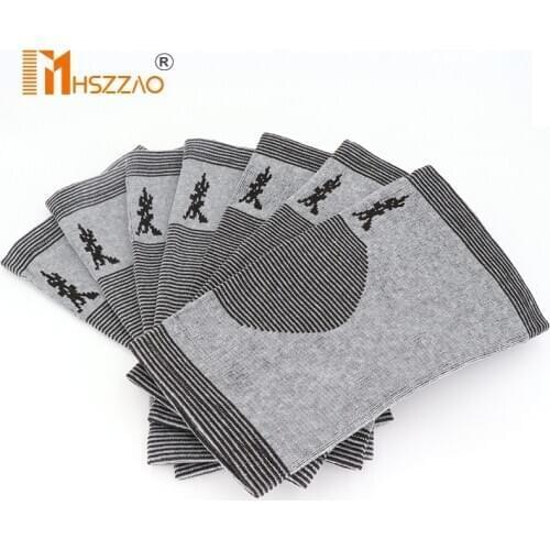 2 Pcs Outdoor Cycling Leg Arthritis Injury Gym Sleeve Elasticated Bandage knee Pad Charcoal Knitted Kneepads Warm