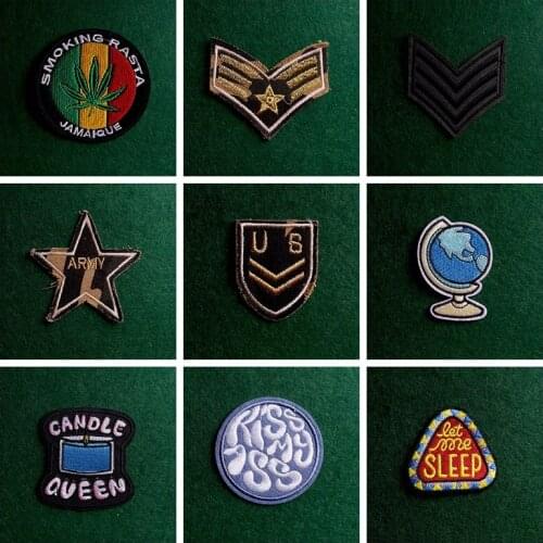2pcs Flag Badge Patch Iron On Patches On Clothes Stripe Sticker Patches Pack Globe Embroidered Patches For Clothing Applique Diy