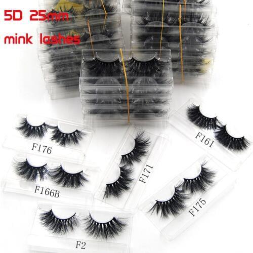 30pcs wholesale 5D 25mm mink eyelashes 100% Cruelty free Lashes Handmade Reusable Natural Eyelashes Popular False Lashes Makeup