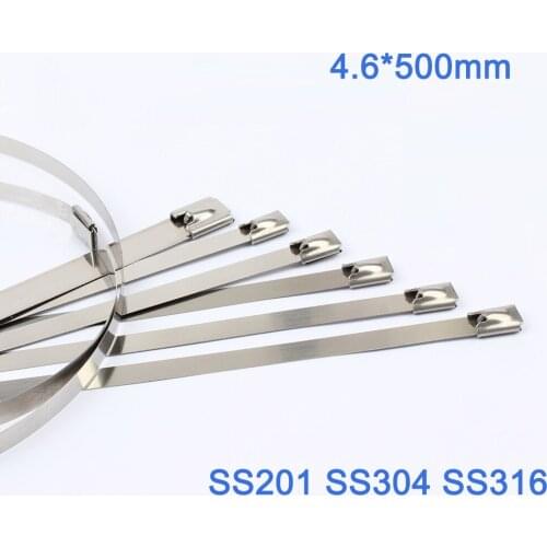 4.6mmx300mm 4.6*300mm 4.6mmx300mmLatching Self-Locking Stainless Steel wires cable ties self-Lock tie wrap zip ties 201 304 316