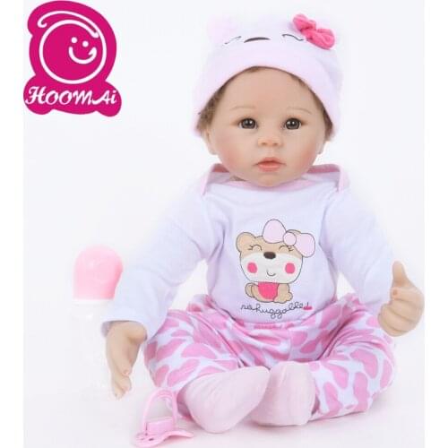 45CM Lifelike Bebe Reborn Dolls Cute Cloth body Silicone Handmade Baby Toy Doll For Kid Birthday Gift Early Education 18 Inch