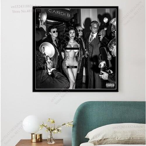 Cardi B Poster Rapper Singer Music Album Invasion of Privacy Press Up WAP Canvas Painting Wall Art Posters and Prints Home Decor