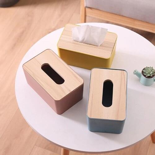 Wooden Tissue Box Environmental Protection Home Tissue Container Napkin Tissue Holder Case for Office Home Decoration