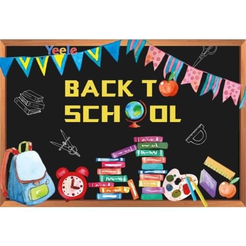 Yeele Back To School Portrait Schoolbag Books Paint Photography Backdrops Personalized Photographic Backgrounds For Photo Studio